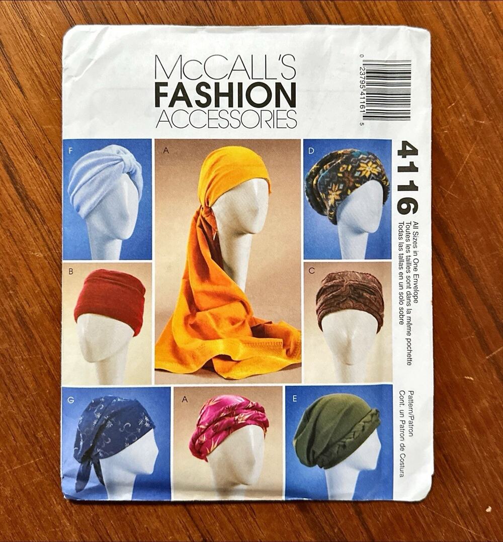 UNCUT McCalls 4116 Headwrap Turban Hats Fashion Accessories Sewing Pattern